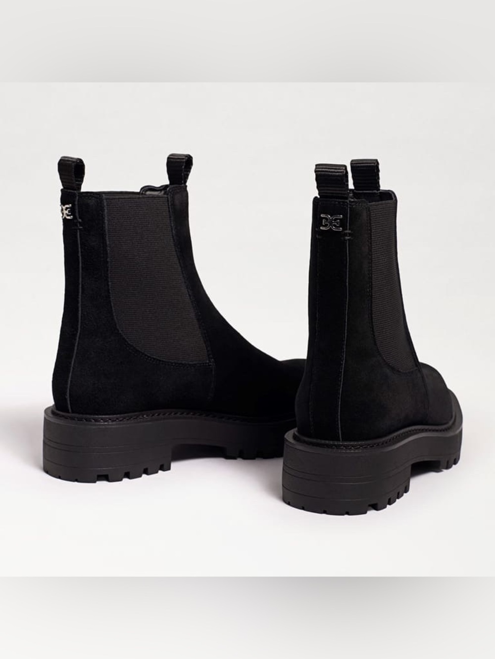 Sam Edelman Black Suede Chelsea Lug Sole Ankle Boots